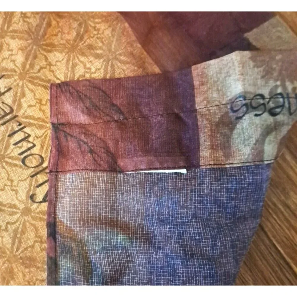 Sheer Happiness Curtain Panels Brown Harmony Patchwork Kitchen Country 36x28